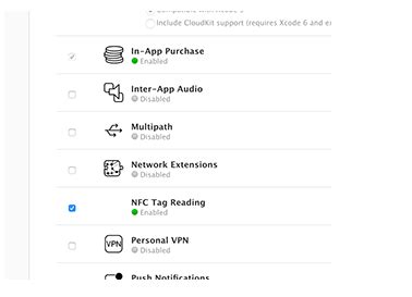 com.apple.developer.nfc.reader session.formats|NFCNDEFReaderSession .